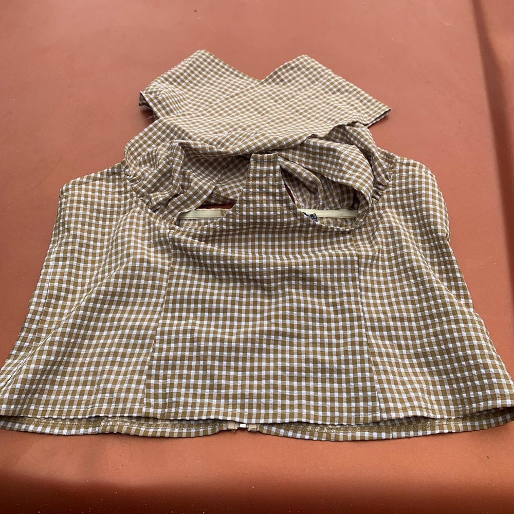 Strappy Gingham Bustier Top
